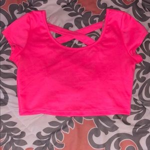 Bright pink crop top